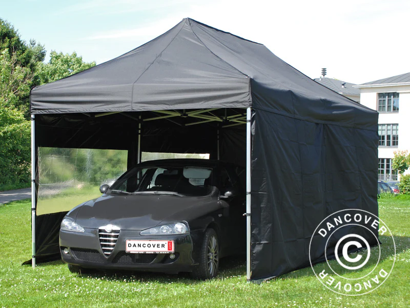 Snabbtält FleXtents PRO 2,5x5m Svart, inkl. 6 sidor - Image 4