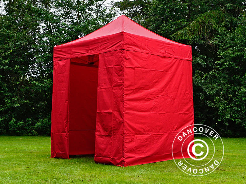 Snabbtält FleXtents PRO 2x2m Röd, inkl. 4 sidor - Image 4