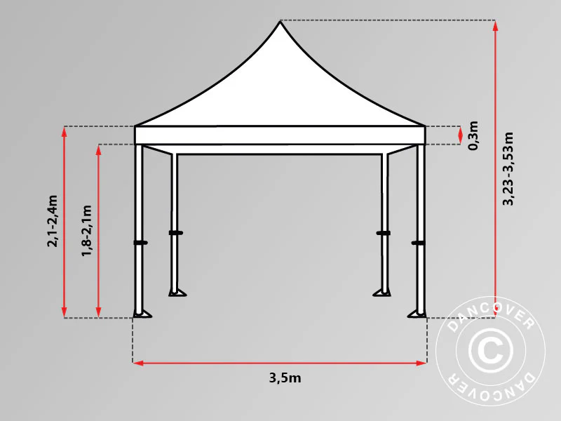 Snabbtält FleXtents PRO 3,5x3,5m Vit - Image 9