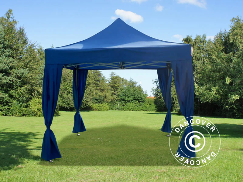Snabbtält FleXtents PRO 3x3m Blå, inkl. 4 dekorativa gardiner - Image 2
