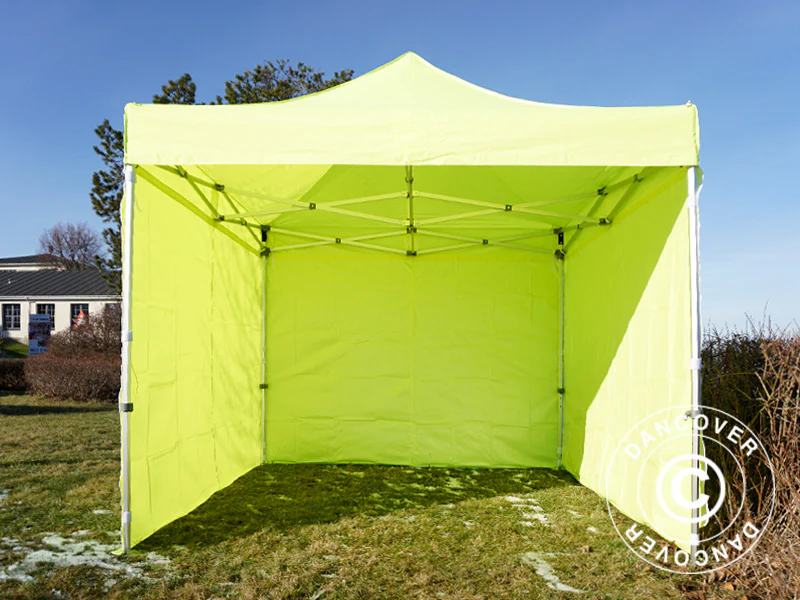 Snabbtält FleXtents PRO 3x3m Neongul/grön, inkl. 4 sidor - Image 8