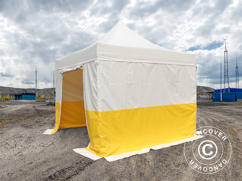 Snabbtält FleXtents® PRO 3x3m, PVC, Arbetstält, Flamhämmande, inkl. 4 sidoväggar - Image 7