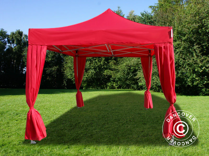 Snabbtält FleXtents PRO 3x3m Röd, inkl. 4 dekorativa gardiner - Image 2