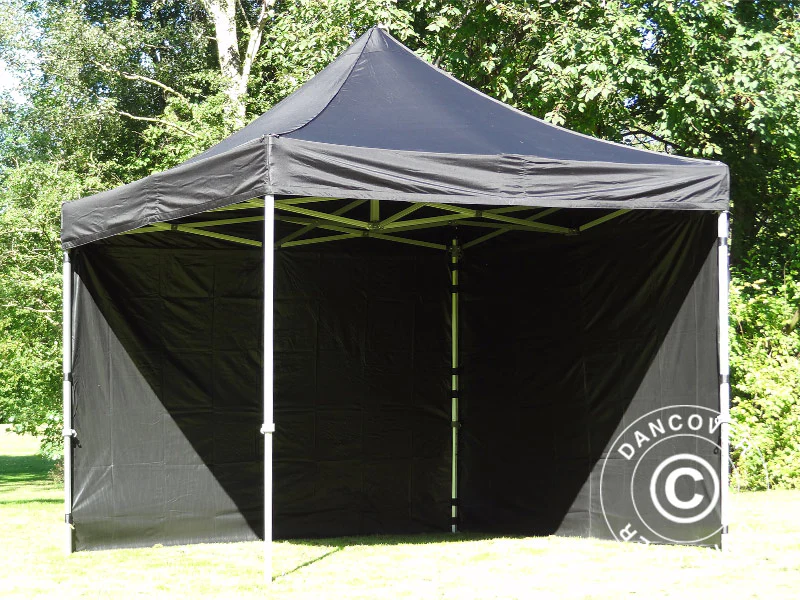 Snabbtält FleXtents PRO 3x3m Svart, Flamhämmande, inkl. 4 sidor - Image 15