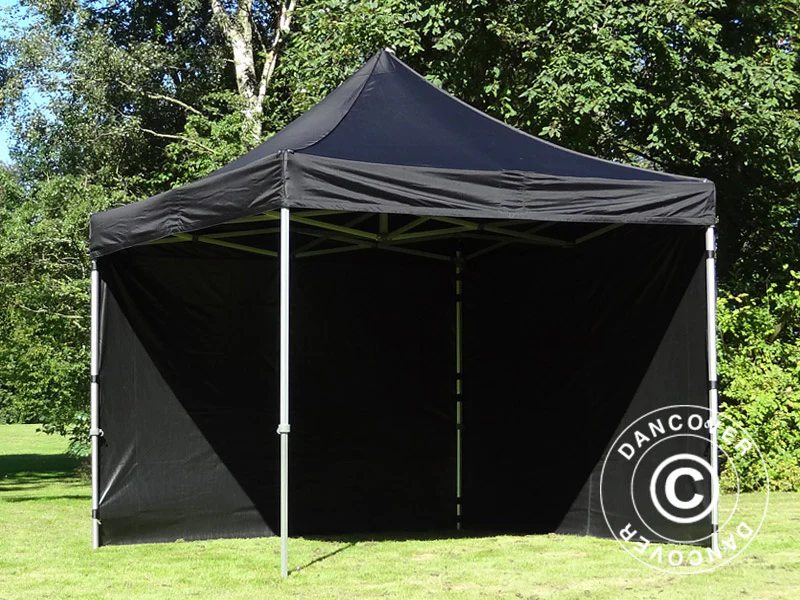 Snabbtält FleXtents PRO 3x3m Svart, Flamhämmande, inkl. 4 sidor - Image 5