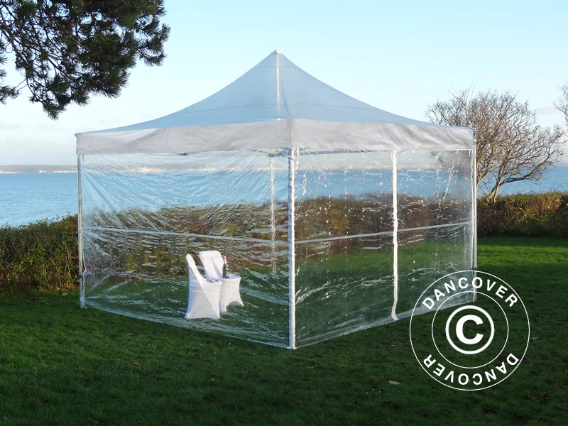 Snabbtält FleXtents PRO 3x3m Transparent, inkl. 4 sidor - Image 3