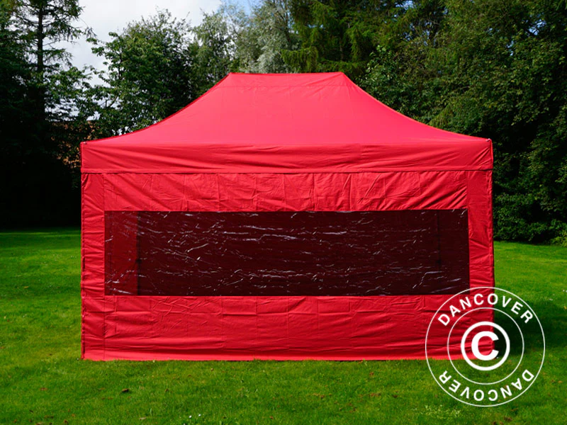 Snabbtält FleXtents PRO 3x4,5m Röd, inkl. 4 sidor - Image 10
