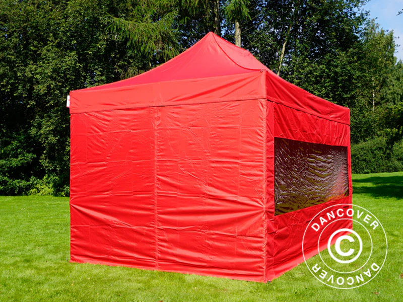 Snabbtält FleXtents PRO 3x4,5m Röd, inkl. 4 sidor - Image 11