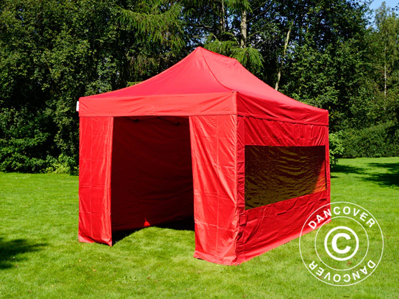Snabbtält FleXtents PRO 3x4,5m Röd, inkl. 4 sidor - Image 12