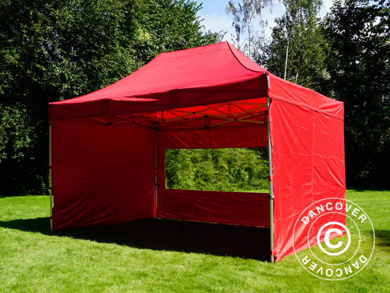 Snabbtält FleXtents PRO 3x4,5m Röd, inkl. 4 sidor - Image 14