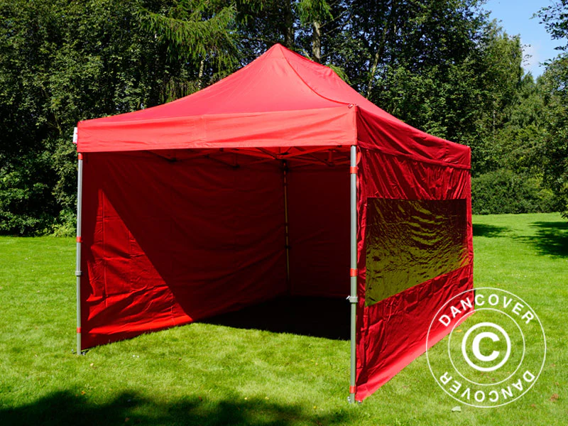 Snabbtält FleXtents PRO 3x4,5m Röd, inkl. 4 sidor - Image 21