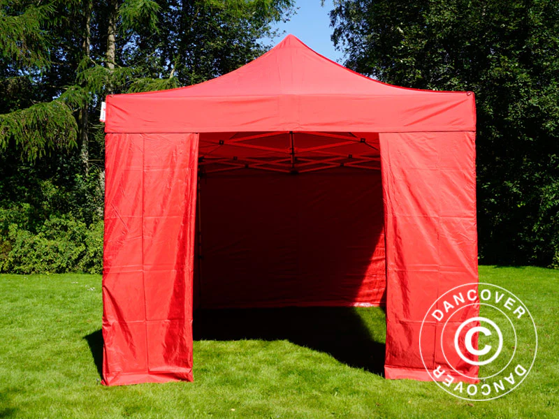 Snabbtält FleXtents PRO 3x4,5m Röd, inkl. 4 sidor - Image 8