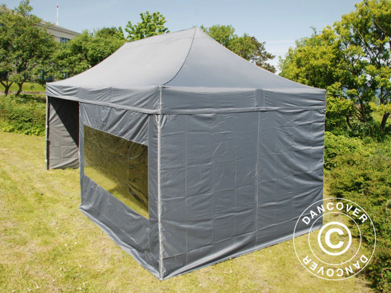 Snabbtält FleXtents PRO 3x6m Grå, inkl. 6 sidor - Image 7
