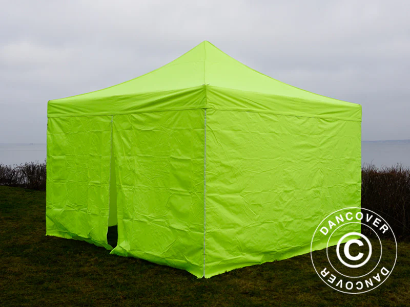 Snabbtält FleXtents PRO 4x4m Neongul/grön, inkl. 4 sidor - Image 5