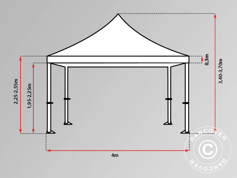 Snabbtält FleXtents PRO 4x4m Randigt - Image 2