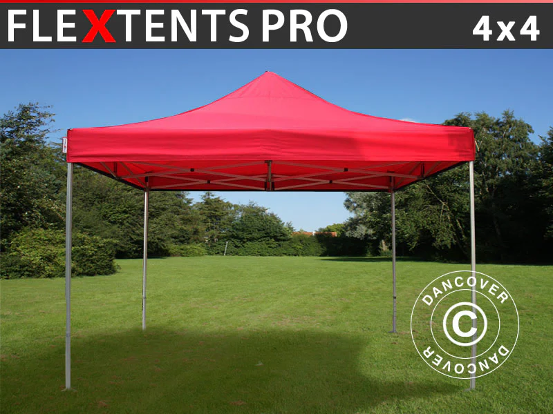 Snabbtält FleXtents PRO 4x4m Röd