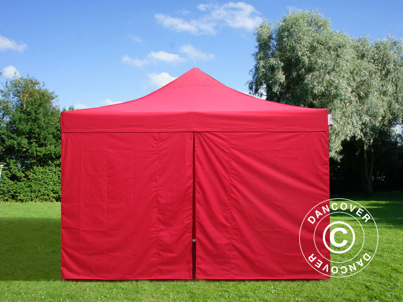 Snabbtält FleXtents PRO 4x4m Röd, inkl. 4 sidor - Image 4