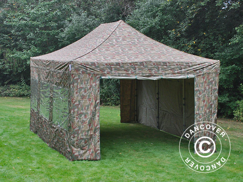 Snabbtält FleXtents PRO 4x6m Kamouflage, inkl. 8 sidor - Image 13