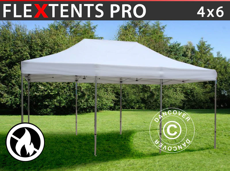 Snabbtält FleXtents PRO 4x6m Vit, Flamhämmande