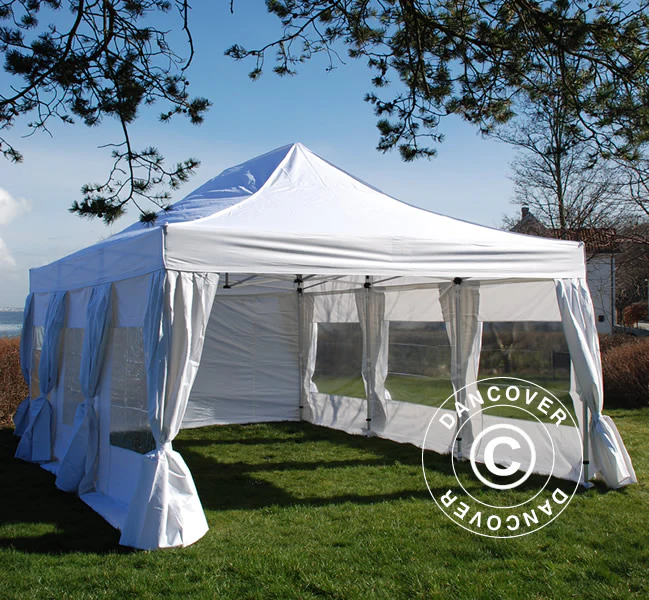 Snabbtält FleXtents PRO 4x6m Vit, inkl. 8 sider & dekorativa gardiner - Image 4