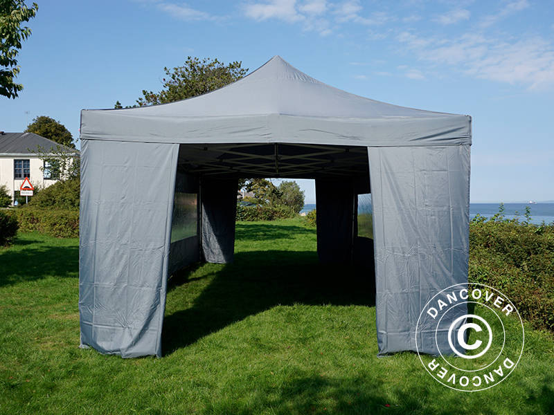 Snabbtält FleXtents PRO 4x8m Grå, inkl. 6 sidor - Image 11