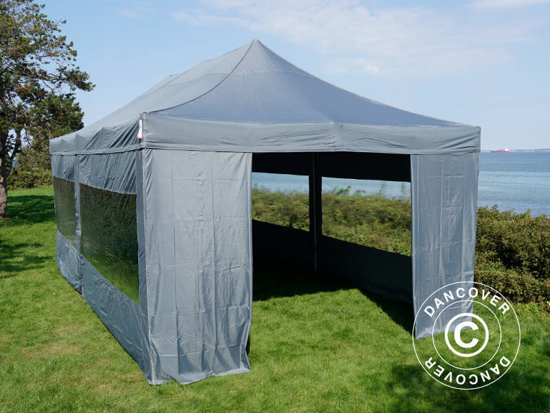 Snabbtält FleXtents PRO 4x8m Grå, inkl. 6 sidor - Image 39