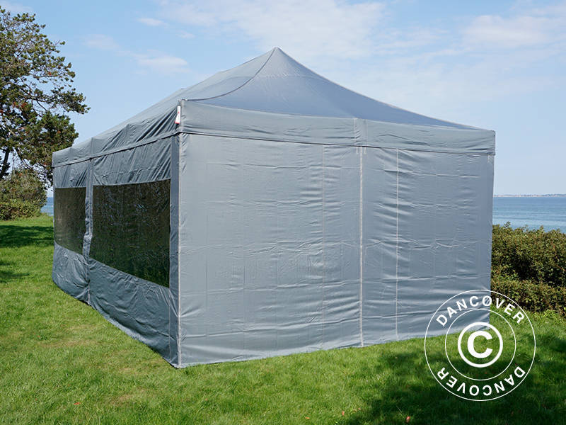 Snabbtält FleXtents PRO 4x8m Grå, inkl. 6 sidor - Image 4
