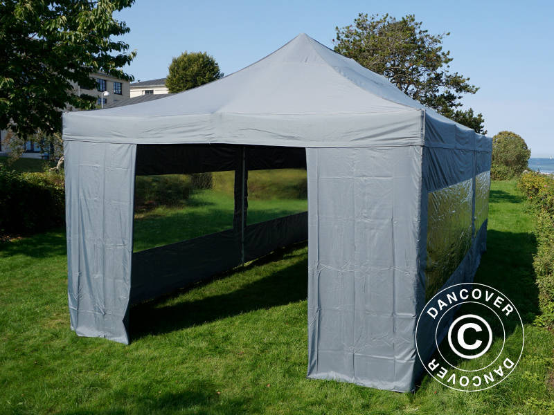 Snabbtält FleXtents PRO 4x8m Grå, inkl. 6 sidor - Image 46