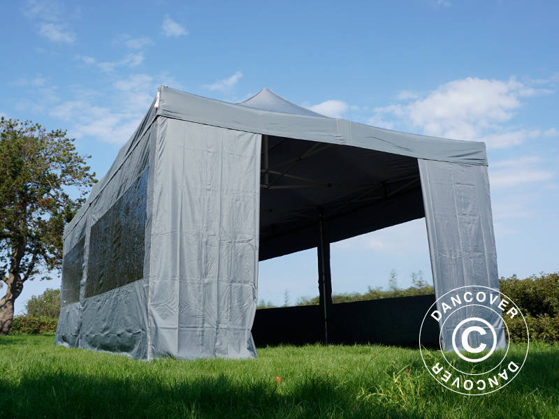 Snabbtält FleXtents PRO 4x8m Grå, inkl. 6 sidor - Image 8