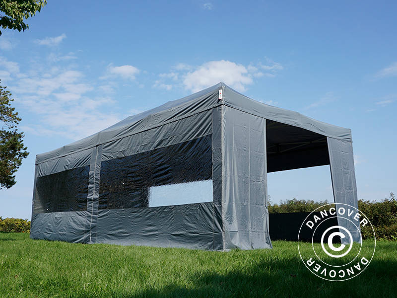 Snabbtält FleXtents PRO 4x8m Grå, inkl. 6 sidor - Image 9