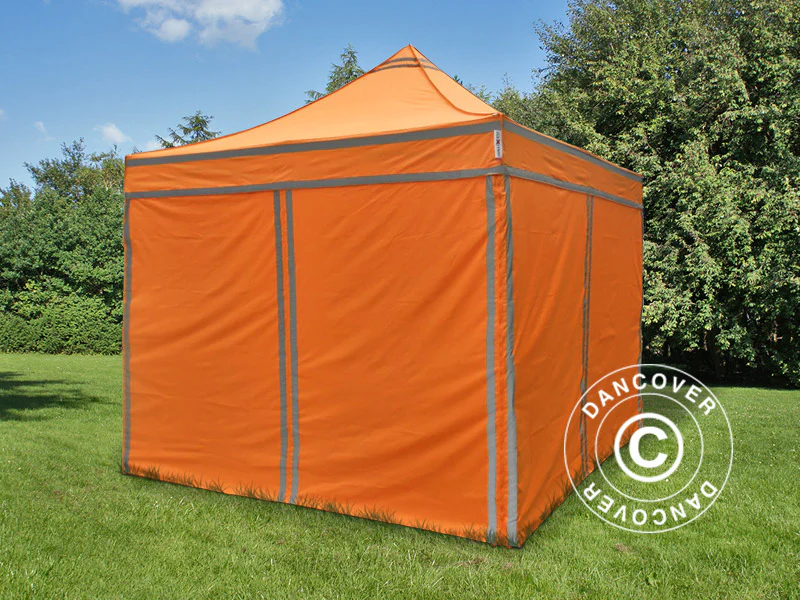 Snabbtält FleXtents PRO Arbetstält 3x3m, inkl. 4 sidor Orange Reflexiva - Image 3