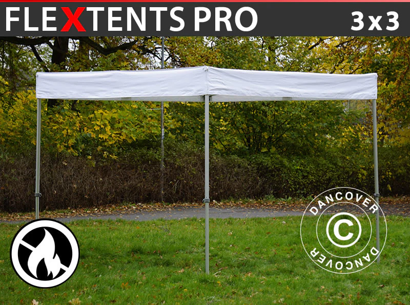 Snabbtält FleXtents® PRO Exhibition 3x3m Vit, Flamhämmande