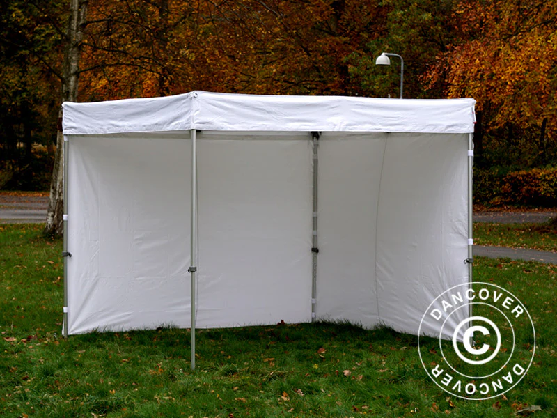 Snabbtält FleXtents® PRO Exhibition med sidoväggar, 3x3m, Vit, Flamhämmande - Image 11