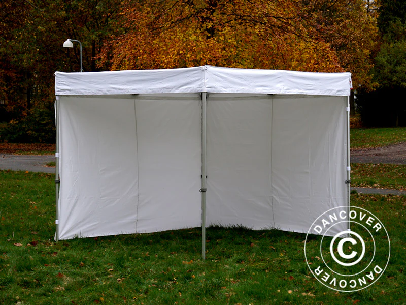 Snabbtält FleXtents® PRO Exhibition med sidoväggar, 3x3m, Vit, Flamhämmande - Image 12