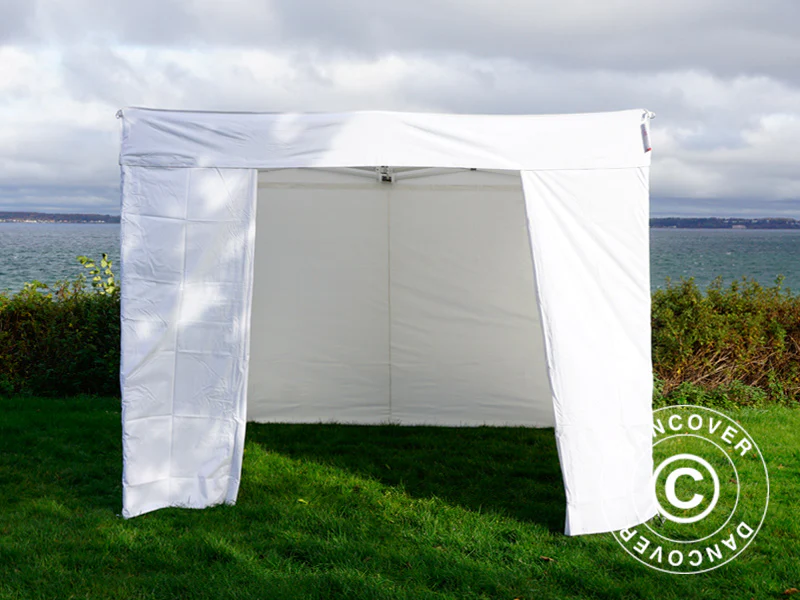 Snabbtält FleXtents® PRO Exhibition med sidoväggar, 3x3m, Vit, Flamhämmande - Image 16