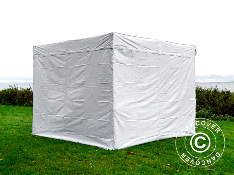 Snabbtält FleXtents® PRO Exhibition med sidoväggar, 3x3m, Vit, Flamhämmande - Image 18