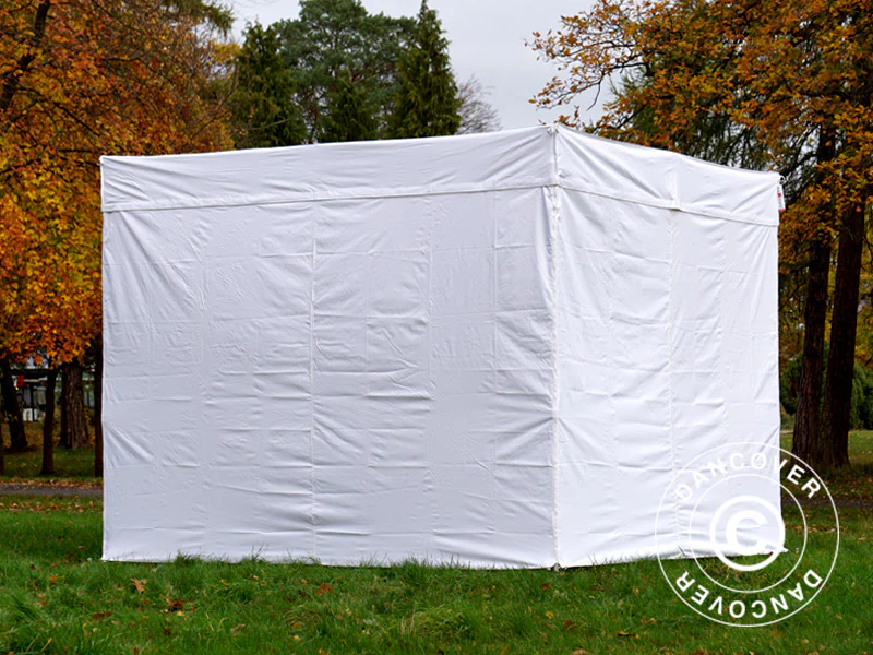 Snabbtält FleXtents® PRO Exhibition med sidoväggar, 3x3m, Vit, Flamhämmande - Image 27