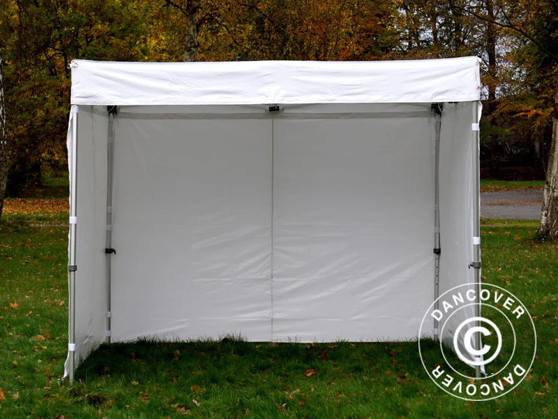 Snabbtält FleXtents® PRO Exhibition med sidoväggar, 3x3m, Vit, Flamhämmande - Image 7