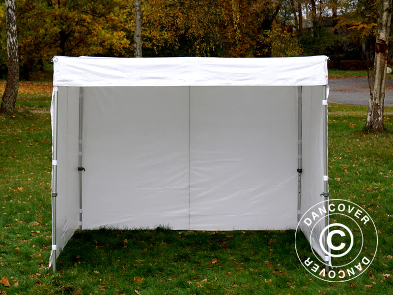 Snabbtält FleXtents® PRO Exhibition med sidoväggar, 3x3m, Vit, Flamhämmande - Image 9