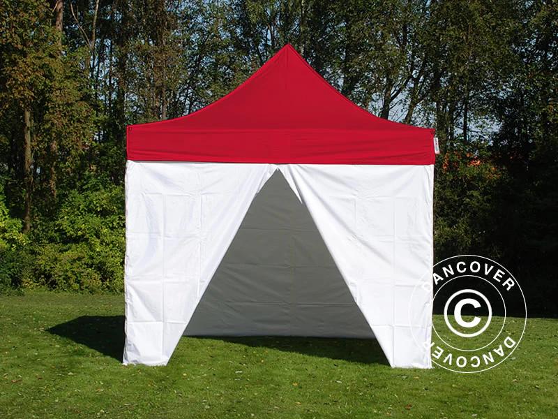 Snabbtält FleXtents® PRO, Medicinskt & Nödsituationstält, 3x6m, Röd/Vit, inkl. 6 sidoväggar - Image 4