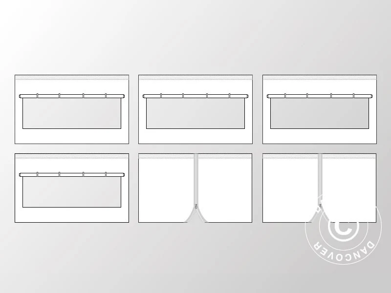 Snabbtält FleXtents® PRO, Medicinskt & Nödsituationstält, 3x6m, Röd/Vit, inkl. 6 sidoväggar - Image 3