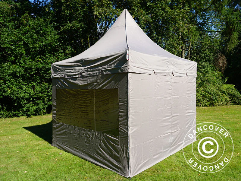 Snabbtält FleXtents PRO Peak Pagoda 3x3m Latte, inkl. 4 sidoväggar - Image 10