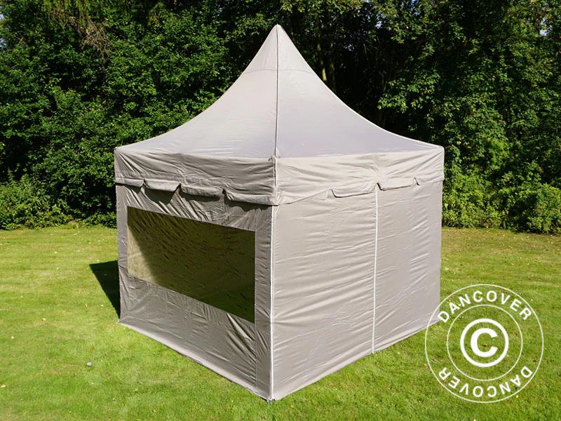 Snabbtält FleXtents PRO Peak Pagoda 3x3m Latte, inkl. 4 sidoväggar - Image 11