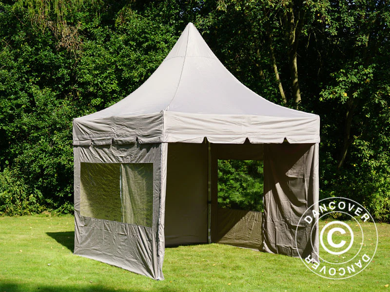 Snabbtält FleXtents PRO Peak Pagoda 3x3m Latte, inkl. 4 sidoväggar - Image 13