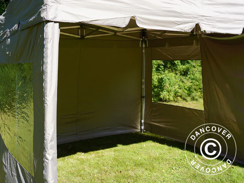 Snabbtält FleXtents PRO Peak Pagoda 3x3m Latte, inkl. 4 sidoväggar - Image 19