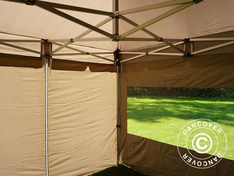 Snabbtält FleXtents PRO Peak Pagoda 3x3m Latte, inkl. 4 sidoväggar - Image 24