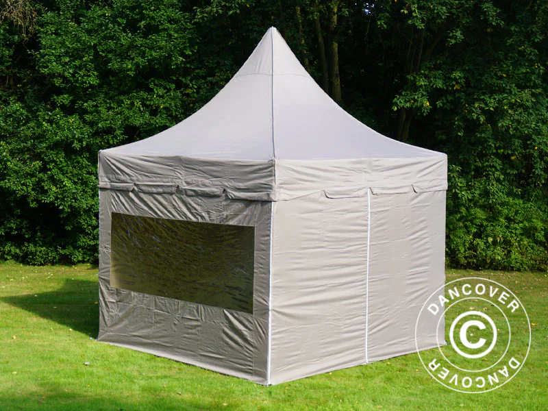 Snabbtält FleXtents PRO Peak Pagoda 3x3m Latte, inkl. 4 sidoväggar - Image 3
