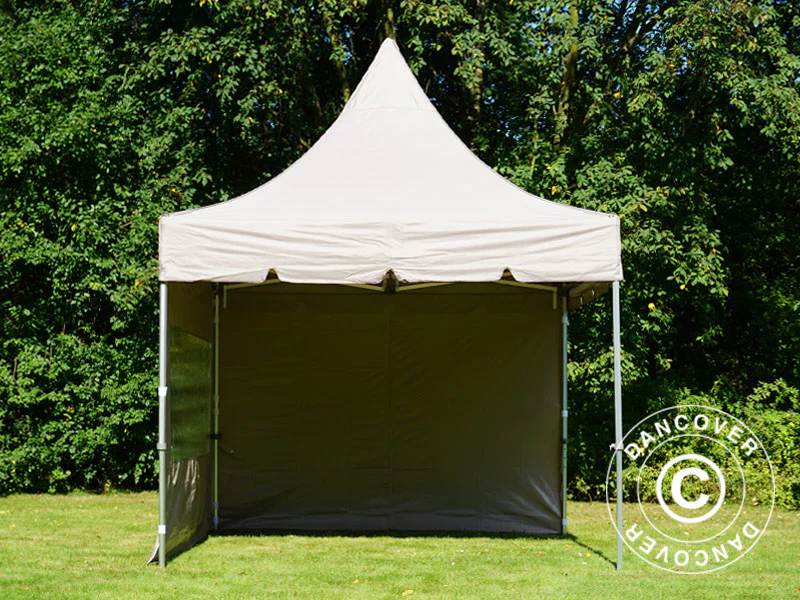 Snabbtält FleXtents PRO Peak Pagoda 3x3m Latte, inkl. 4 sidoväggar - Image 31