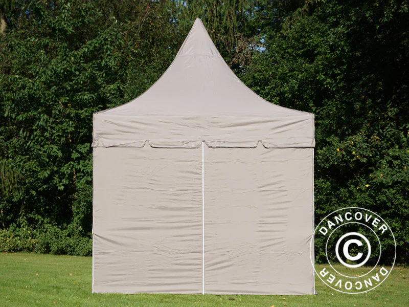 Snabbtält FleXtents PRO Peak Pagoda 3x3m Latte, inkl. 4 sidoväggar - Image 4