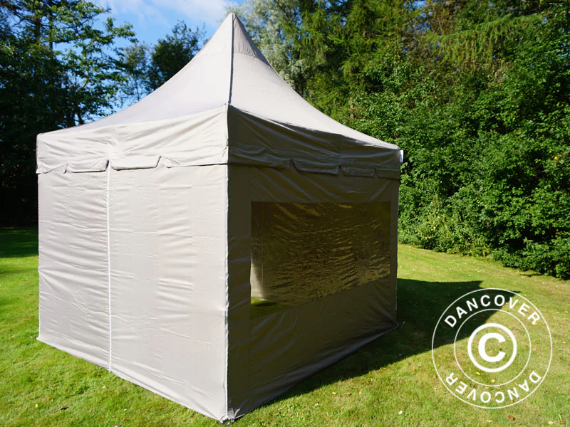 Snabbtält FleXtents PRO Peak Pagoda 3x3m Latte, inkl. 4 sidoväggar - Image 7